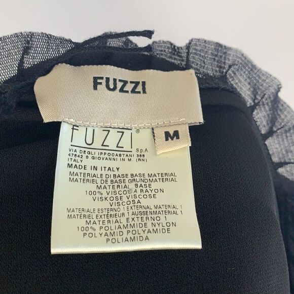 Fuzzi black mesh drape neck tank top - Picture 7 of 7